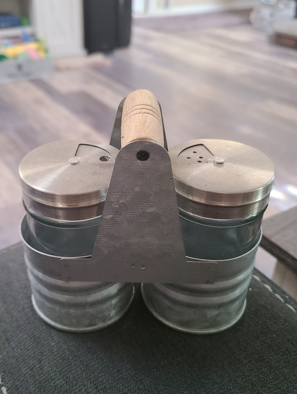 Rustic Farmhouse Salt and Pepper Shaker Caddy Set